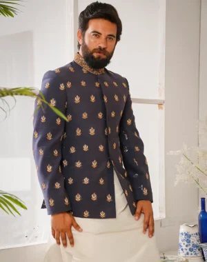 DARK BLUE PRINCE COAT