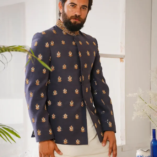 DARK BLUE PRINCE COAT