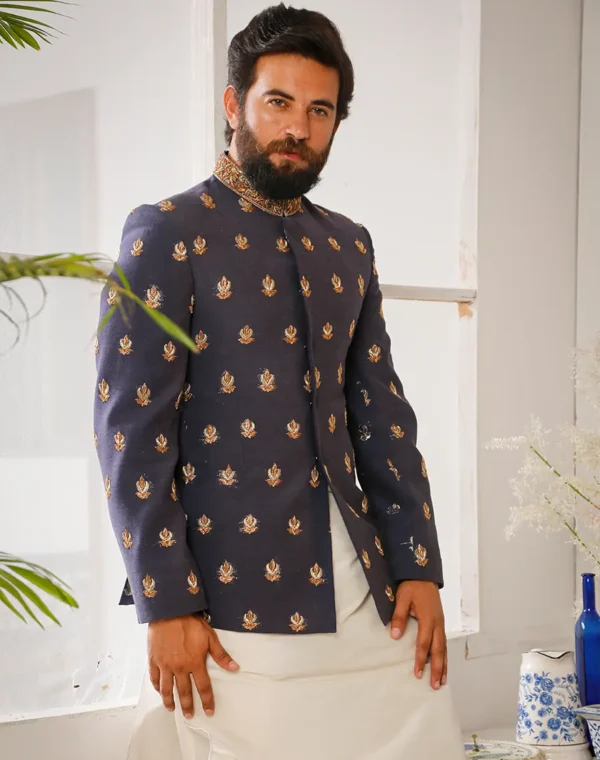 DARK BLUE PRINCE COAT