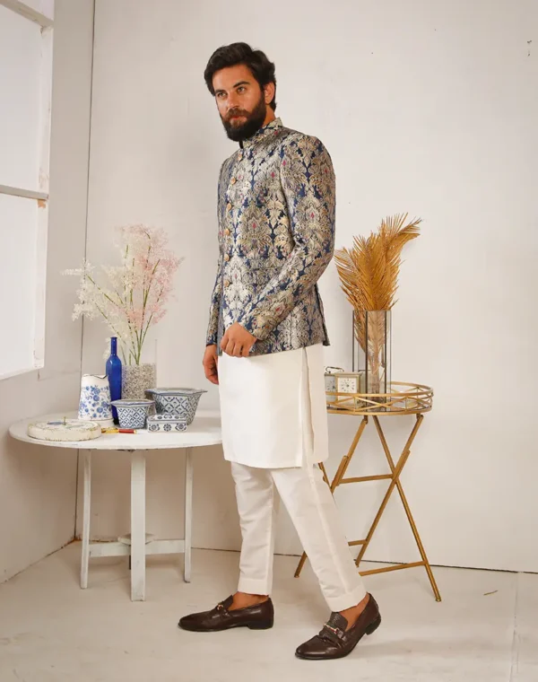 Second image of GOLD JAMAWAR PRINCE COAT