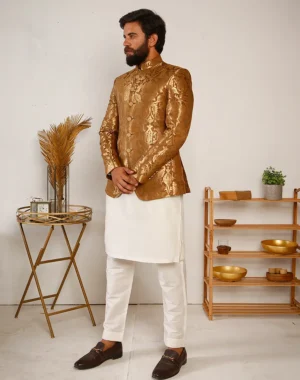 BROWN GOLD PRINCE COAT