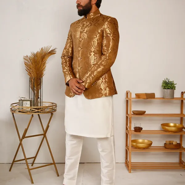 BROWN GOLD PRINCE COAT