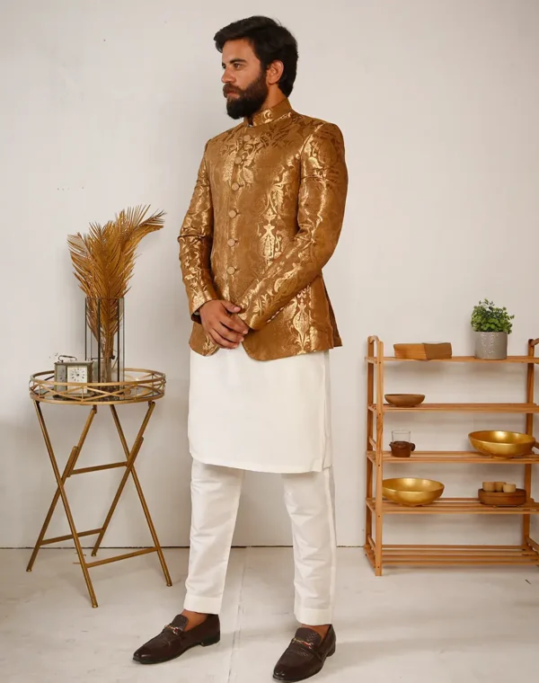 BROWN GOLD PRINCE COAT