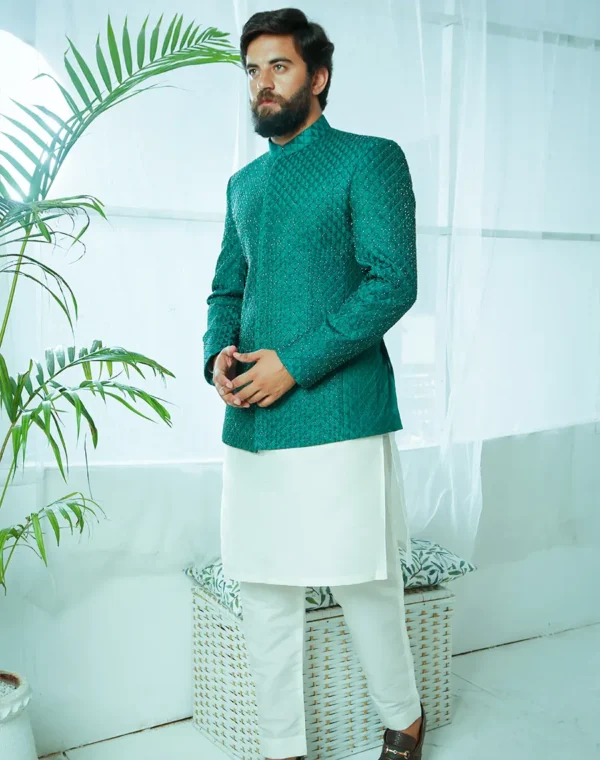 Second image of EMERALD GREEN PRINCE COAT