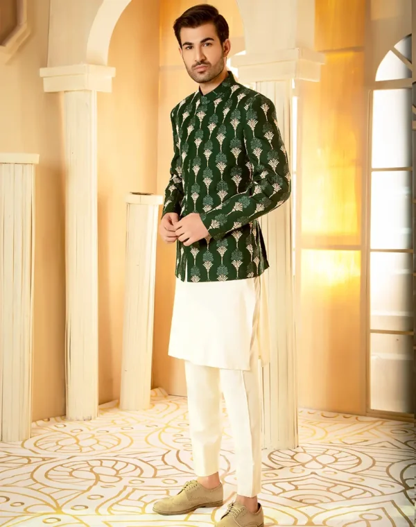 DARK GREEN PRINCE COAT