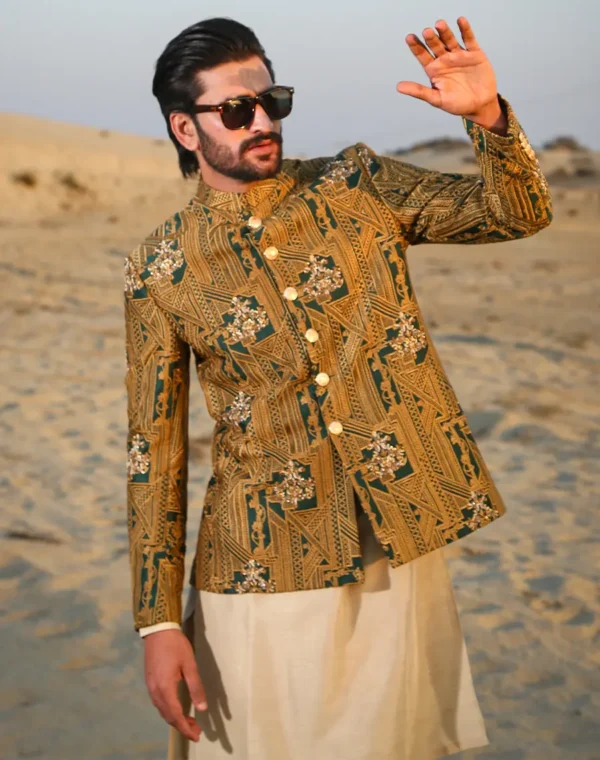 Second image of GREEN GOLD PRINCE COAT