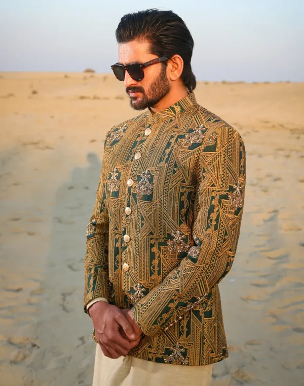 GREEN GOLD PRINCE COAT
