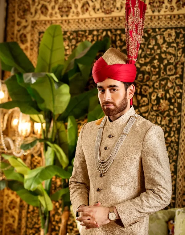 Second image of GOLDEN SHERWANI