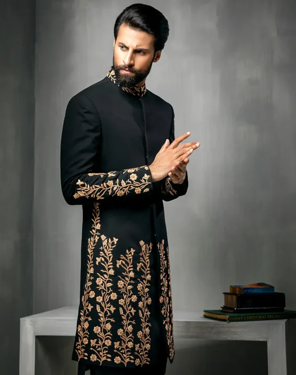 Second image of BLACK MAAN SHERWANI