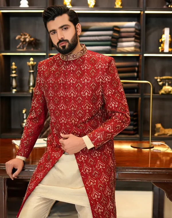 SIGNATURE ROYAL RED SHERWANI