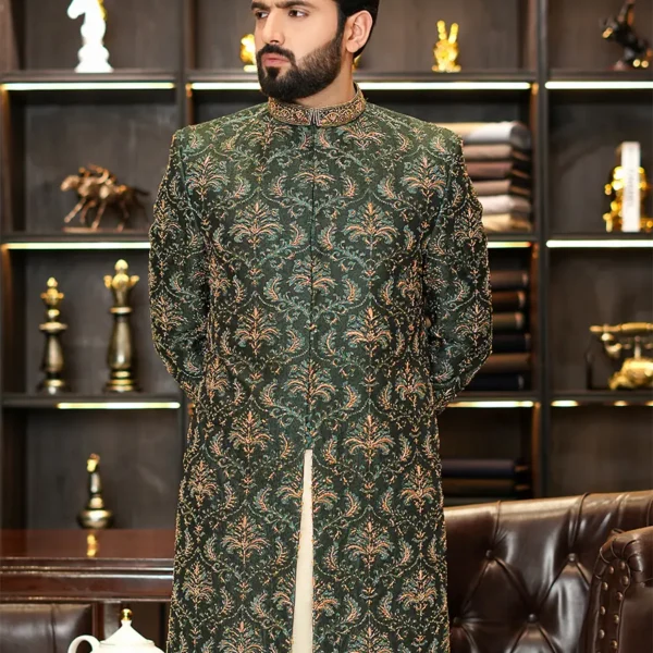 SIGNATURE GREEN SHERWANI