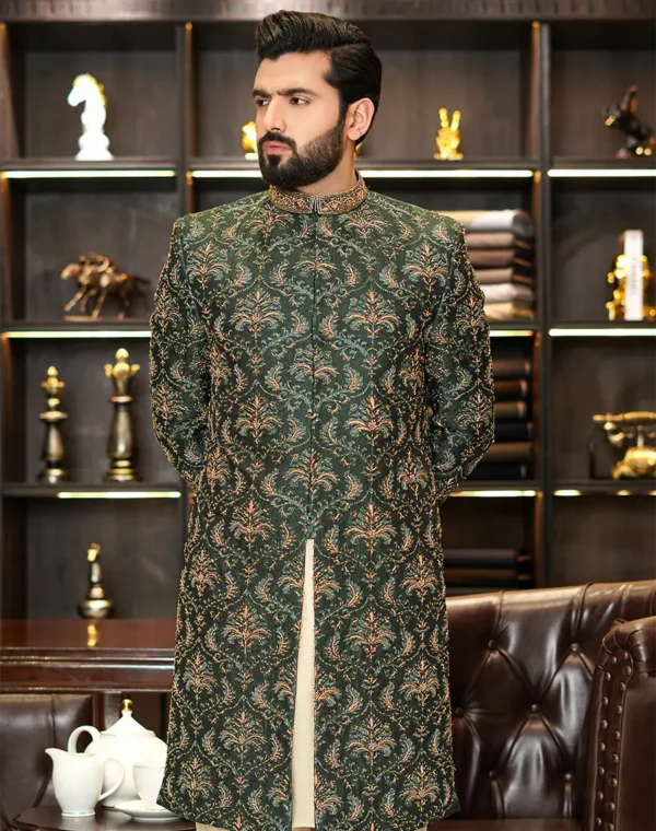 SIGNATURE GREEN SHERWANI