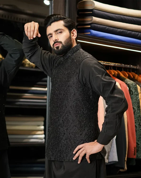 Second image of MAGESTIC BLACK WAISTCOAT