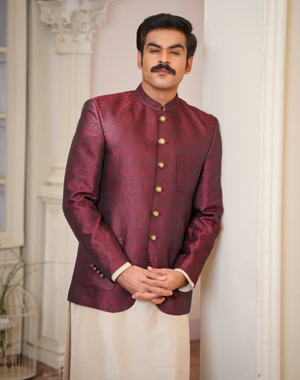 Second image of RICH BURGUNDY PRINCE COAT