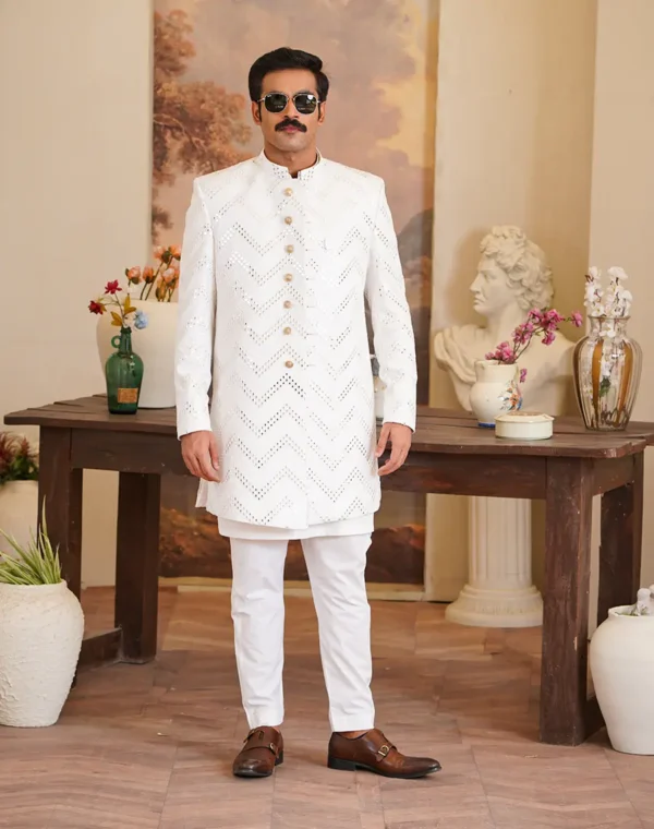 WHITE SHERWANI