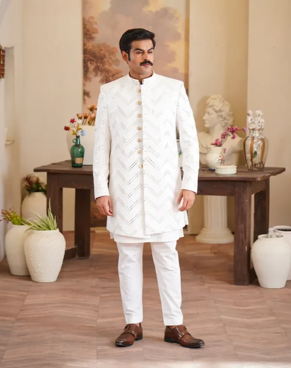 Second image of WHITE SHERWANI
