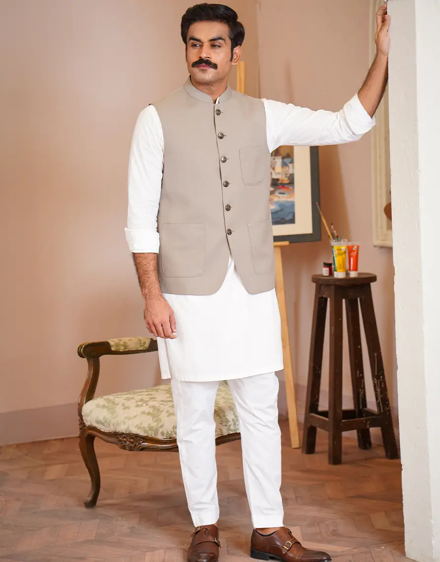 Second image of DUST GREY WAISTCOAT